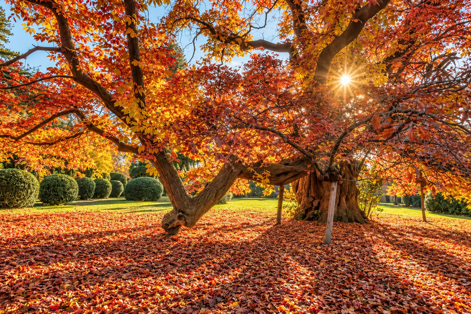 Ancient tree in Bishton Hall gardens