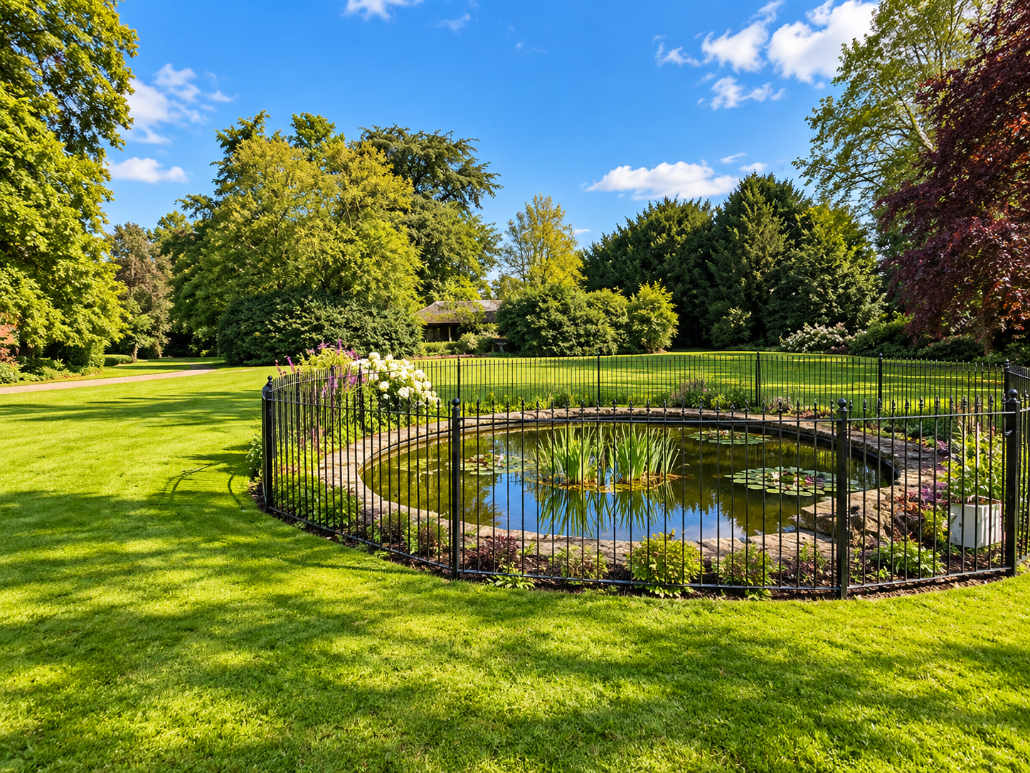 Bishton Hall garden pond
